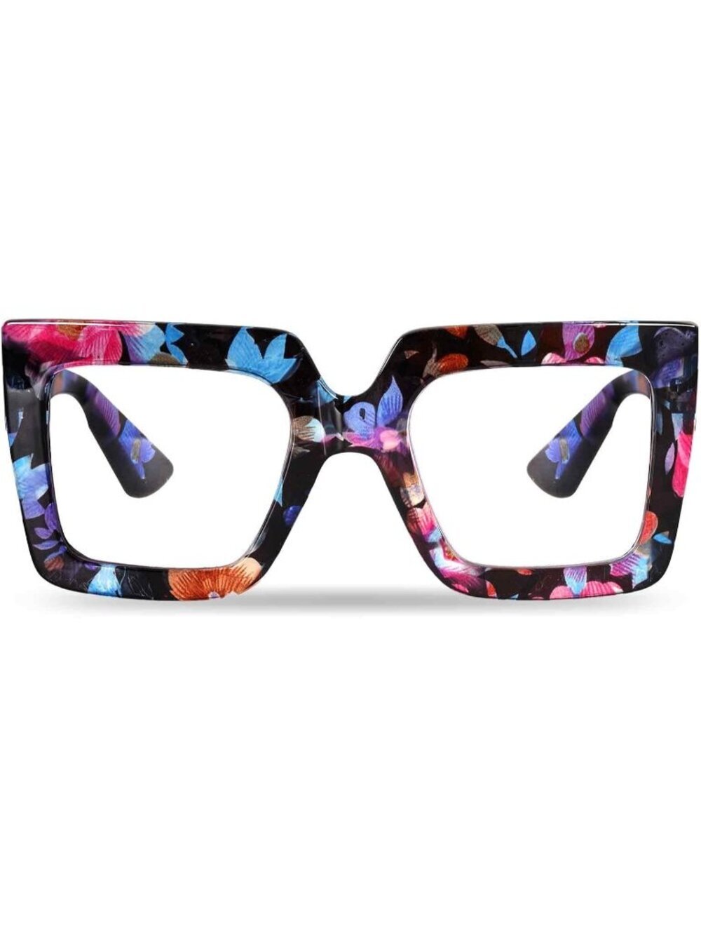 Women's Pink Oversized Square Big Frame Computer Eyewear Thick Fashion Glasses